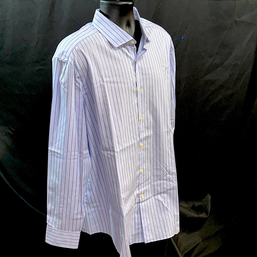Perry. Ellis, premium, slim fit dress shirt. Size 18 Mens. Light blue/purple.